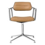 453 Swivel tuoli, kiillotettu runko - camel nahka, jalkatallat