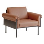 Armchairs & lounge chairs, Ateljee lounge chair, black - cognac leather, Black