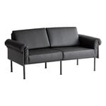 Yrjö Kukkapuro Ateljee 2-istuttava sohva, musta - musta nahka