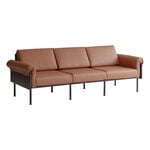 Ateljee 3-seater sofa, black - cognac leather