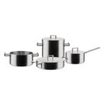 Alessi Convivio cookware set, 4 pots with 3 lids