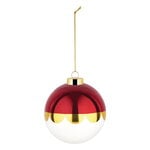 Alessi Delight 7 julgranskula, 9 cm, vit - röd - guld, produktbild