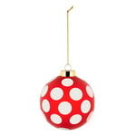 Alessi Delight 3 bauble, 9 cm, white - red - gold, product image