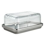 Alessi ES03 butter dish, steel - glass, product image