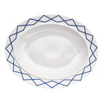 Alessi La Bella Tavola and My Beautiful China oval serving plate, white - blue, product image
