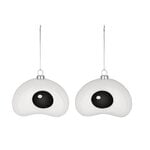 Alessi Nick Treebies ornaments, set of 2, white - black, view 1