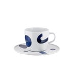 Alessi Itsumo - Yunoki kahvikuppi ja aluslautanen, 21 cl, valkoinen - sininen, tuotekuva