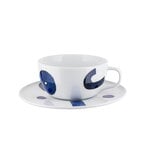 Alessi Itsumo - Yunoki teekuppi ja aluslautanen, 24 cl, valkoinen - sininen, tuotekuva