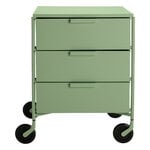 Kartell Mobil Mat 3 storage unit with wheels, green, product image