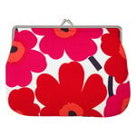 Marimekko Mini Unikko Puolikas Kukkaro Tasche, Weiß - Rot