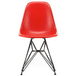Vitra Eames DSR stol, fiberglas, klassisk röd - basic dark
