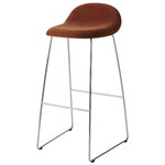 GUBI 3D bar stool, 75 cm, sledge base, stainless steel - Dedar Belsuede 133, view 1