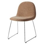 GUBI 3D dining chair, sledge base, stainless steel - walnut -Dedar Belsuede 132, product image