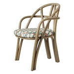 GUBI Bistra dining armchair, olive stained rattan - Reales Pattern 001, product image