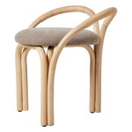 GUBI Bistra stool,  natural lacquered rattan - Fustagno 002, product image