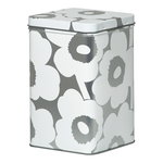 Marimekko Unikko tin box, grey - white