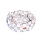 PAIKKA Check Bed koiranpeti, pyöreä, 60 cm, beige, tuotekuva