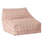 Nobodinoz Vibes kids' armchair beanbag, pink red grid, view 1