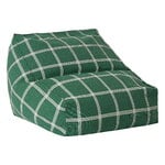 Nobodinoz Vibes kids' armchair beanbag, green white windowpane, view 1