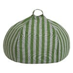 Nobodinoz Vibes Round kids' beanbag, green blue stripes, view 1
