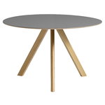 HAY CPH20 round table 120 cm, lacquered oak - grey lino