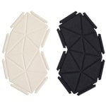 Kvadrat Clouds fabric tiles, 8 pcs, black - white, product image