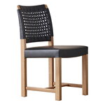 Ornäs Näyttely chair, oak - black leather, product image