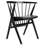 Sibast No 8 chair, black oak - black leather, product image