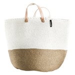 Mifuko Kiondo basket with handles L, white - natural