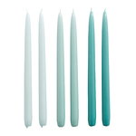 Hay Conical candles, set of 6, ice blue - arctic blue - teal