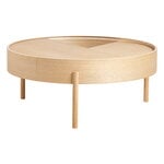 Woud Arc coffee table 89 cm, white pigmented oak