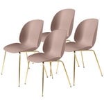 GUBI Beetle chair, brass - sweet pink, set of 4