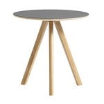 HAY CPH20 round table, 50 cm, lacquered oak - grey lino
