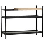 Woud Tray shelf, low, 1 oak - 2 black
