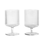 ferm LIVING Bicchieri da vino Ripple, 2 pz, trasparenti