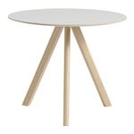 HAY CPH20 pyöreä pöytä, 90 cm, lakattu tammi - luonnonvalkoinen lino