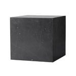 Menu Plinth table, cube, black Marquina marble