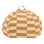 Nobodinoz Vibes Round kids' beanbag, mustard and sand tiles, view 1