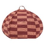 Nobodinoz Vibes Round kids' beanbag, maroon tiles, view 1