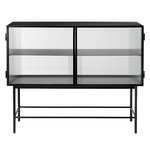 Ferm Living Haze sideboard, reeded glass, black, imagen del producto