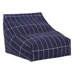 Nobodinoz Vibes kids' armchair beanbag, navy blue grid, view 1