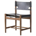 Fredericia The Spanish Dining Chair, black leather - smoked oak