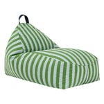 Nobodinoz Bliss Long kids' beanbag, green blue stripes, view 1