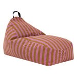 Nobodinoz Bliss Long kids' beanbag, pink curry stripes, view 1