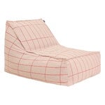 Nobodinoz Vibes Long beanbag, pink red grid, view 1