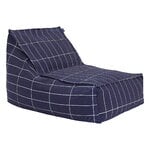 Nobodinoz Vibes Long beanbag, navy blue grid, view 1
