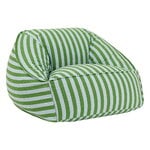 Nobodinoz Ziggy armchair beanbag, green blue stripes, view 1