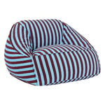 Nobodinoz Ziggy armchair beanbag, burgundy blue stripes, view 1