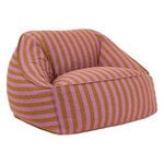 Nobodinoz Ziggy armchair beanbag, pink curry stripes, view 1