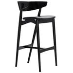 Sibast No 7 bar stool, 75 cm, black - black leather, product image